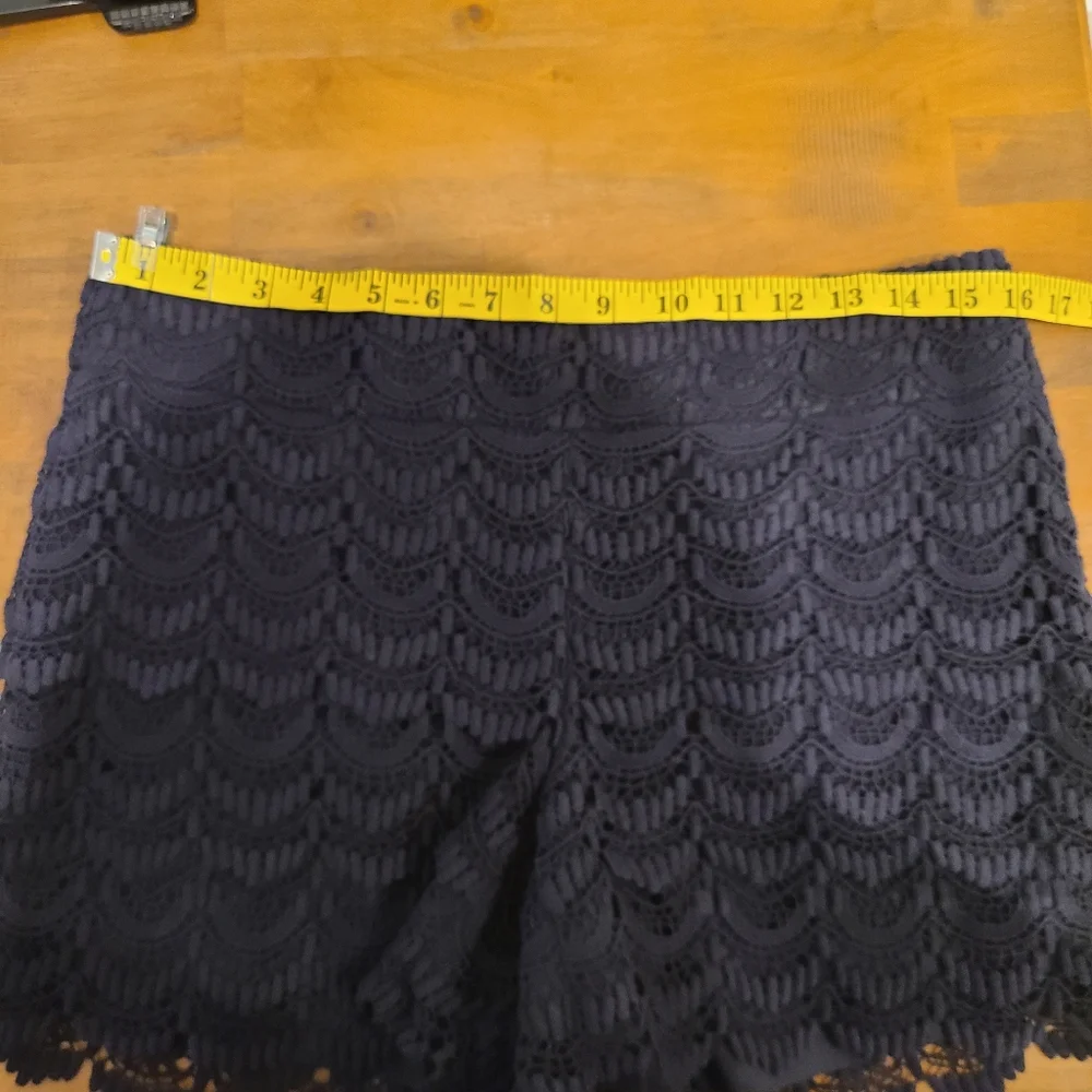 Loft Navy Lace Tiered Riveria Shorts